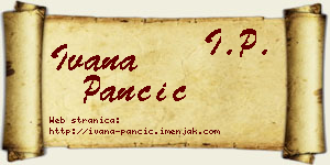 Ivana Pančić vizit kartica